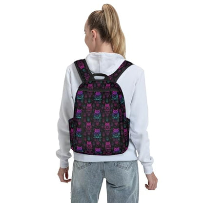 Stylish Daily Shoulder Backpack Owl Rainbow Dream Catcher, Practical Multi-scene Daypack for Road Trip Picnic Walking Men Women - color: Picture (1421)