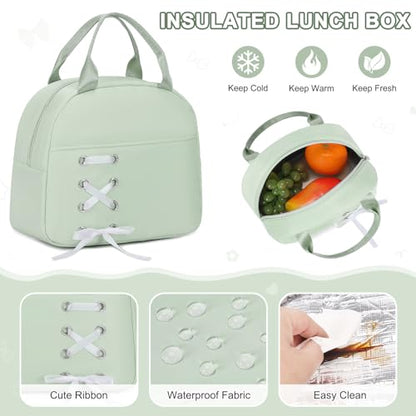 Scothen Backpacks for Girls, Girls Backpack with Lunch Box & Pencil Pouch for Teens Girl Kids Elementary Middle High School College Student Bookbag Daypack Laptop Travel Backpack for Women - color: Green