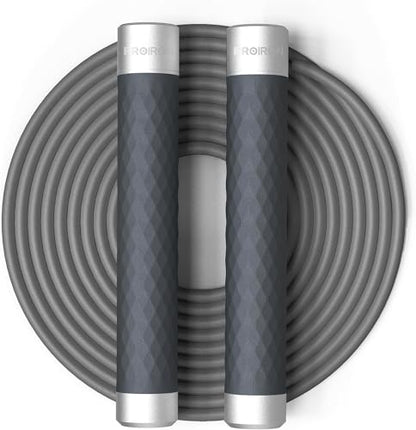 PROIRON Jump Rope Double Weighted Skipping Rope（1LB）360° Swivel Ball Bearings Tangle-Free Double Fat Burning with Aluminum Handle Heavy Jump Rope for Endurance Weight Lose Crossfit MMA Cardio & Workouts - color: black
