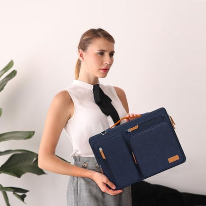 MOSISO 360 Protective Laptop Shoulder Bag,14 inch Computer Bag Compatible with HP Lenovo Dell ASUS Acer, HP, Dell Latitude, Lenovo,Side Open Messenger Bag with 4 Zipper Pockets&Handle, Navy Blue - color: Navy Blue, size: 14 inch