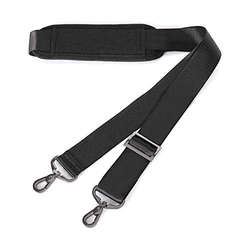 MOSISO 56 inch Shoulder Strap, Adjustable Thick Soft Universal Replacement Non-Slip Fit Padded with Metal Swivel Hooks for Laptop Shoulder Bag/Laptop Messenger Bag/Crossbody Bag, Black - color: Black