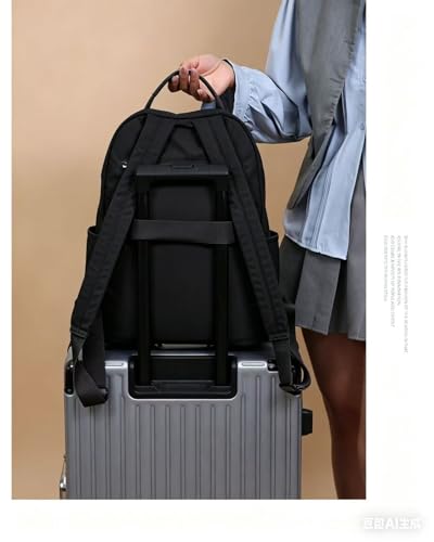 Casual Backpack, Multi-Pocket Design with Front Zipper Compartment (Black) - color: Black