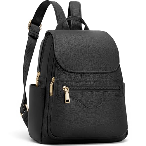 SYTRAH Mini Backpack Purse for Women, Causal Small Backpack with Built-in RFID Wallet & 11" Tablet Sleeve, Stylish Travel Daypack for Daily Black - color: Black