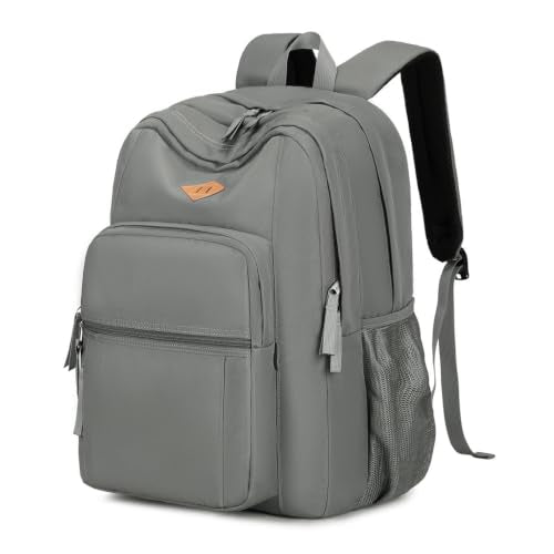 abshoo Classical Basic Womens Travel Backpack For College Men Water Resistant Large Bookbag (Grey) - color: Grey, size: Large