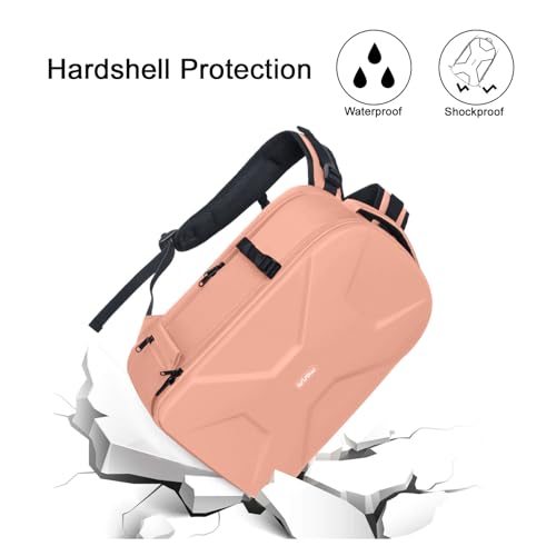 MOSISO Camera Backpack, DSLR/SLR/Mirrorless Photography Camera Bag 15-16 inch Waterproof Hardshell Case with Tripod Holder&Laptop Compartment Compatible with Canon/Nikon/Sony, Salmon Pink - color: Salmon Pink
