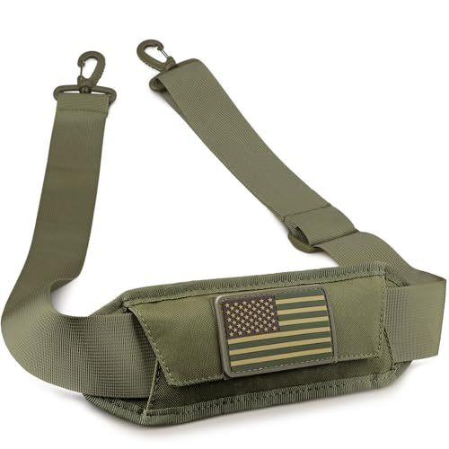 WYNEX Shoulder Strap Pad for Tactical Pouch, Universal Bag Strap with Detachable Thick Pad Single Shoulder Straps Replacement - color: Army Green, size: 2“ Strap