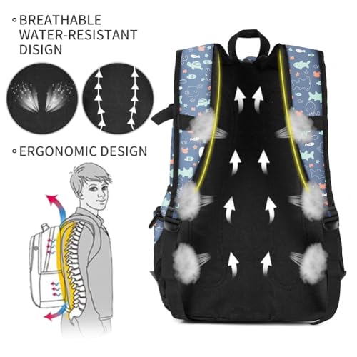 rickyh style School Backpack Travel Bag for Men & Women Lightweight College Back Pack with Laptop Compartmen - color: 04hdsj