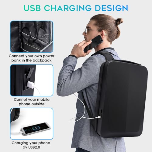 BANGE Laptop Anti-theft backpack Hard Shell Expandable Commute backpack can Hold 15.6 inch laptop for men and women