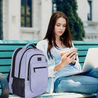 MATEIN Travel Backpack for Women, Expandable 15.6 inch Laptop Backpack - color: Purple, size: 15.6 inch