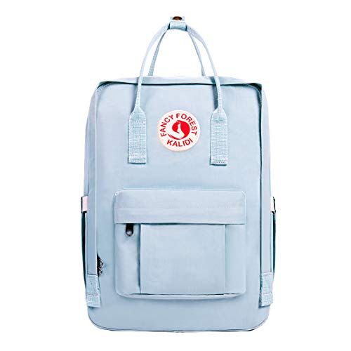 KALIDI Casual Laptop Backpack 15 Inches Classic Camping Rucksack Travel Outdoor Square Daypack College Hiking Gym Bag, Sky Blue - color: Sky Blue