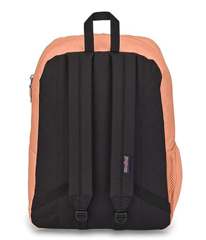 JanSport Cross Town Backpack 17" x 12.5" x 6" - Simple Bag for Everyone with 1 Main Compartment, Front Utility Pocket - Premium Class Accessories - Peach Neon - color: Peach Neon