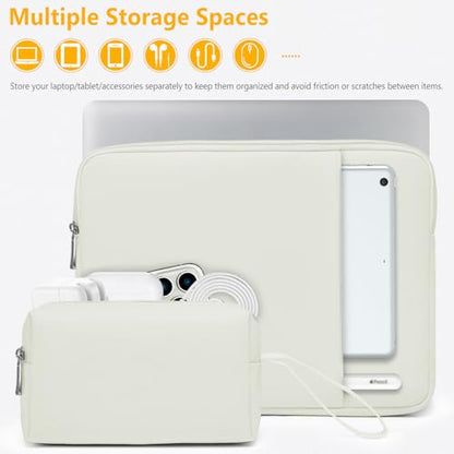 HYZUO 13 Inch Laptop Sleeve Bag Set for MacBook Air 13 M5/M4/M3/M2/M1 A3449 2026-2018, 13" MacBook Neo 2026 A3404, MacBook Pro 13 M2/M1 2026-2016, iPad Pro/Air 13, XPS 13, Surface Pro, Beige - color: Beige, size: 13 Inch