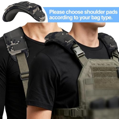 ZINMARK 2Pcs Tactical Shoulder Pad, Ultra-Thick Comfort Cushion for Vest Straps, Backpacks, Breathable & Shock-Absorbing,Camouflage-gray - color: Camouflage-gray