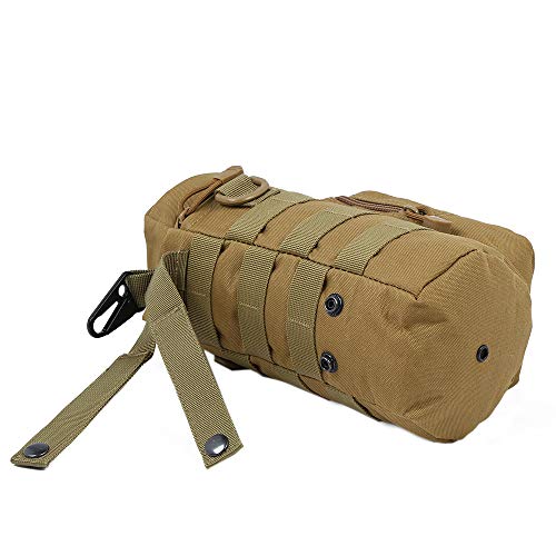 Molle Water Bottle Holder, Tactical Water Bottle Pouches for Backpack with D-Ring Hook - color: Khaki