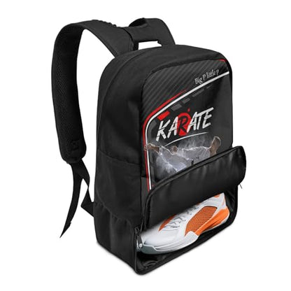 Boxing Dart Lightning Karate Baseball Sport Backpack Shoe Compartment Equipment Bags Gym Teenager Inner Pocket School Ball (Karate Design) - color: Karate Design