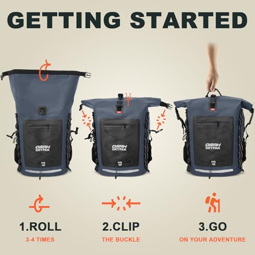 OSAH DRYPAK Waterproof Backpack Dry Bag 25L/35L/55L/85L – Heavy Duty Roll-Top Hiking Backpack Sack Keeps Gear Dry for Travel, Kayaking, Boating, Camping, Rafting and Fishing - color: Blue, size: 25L