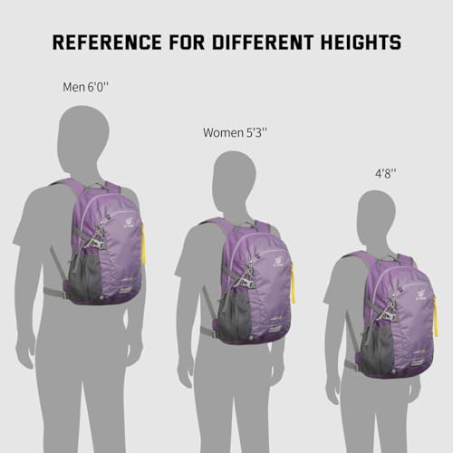SKYSPER Small Hiking Backpack, 20L Lightweight Travel Backpacks Hiking Daypack for Women Men - color: Lantc20-purple, size: 20l
