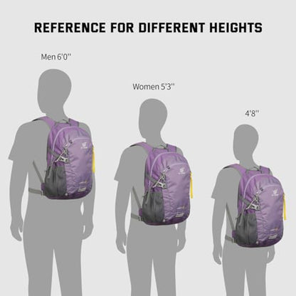SKYSPER Small Hiking Backpack, 20L Lightweight Travel Backpacks Hiking Daypack for Women Men - color: Lantc20-purple, size: 20l