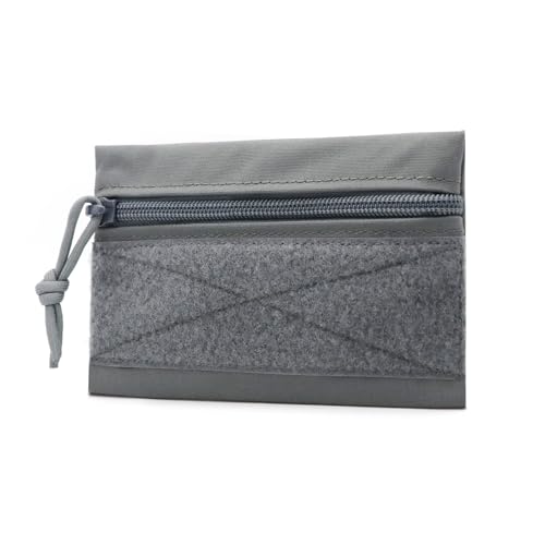 Qavctw Tactical Admin Pouch Bag with Hook and Loop Tool Storage Bag Snack Pouch Candy Bag Hanging Pouches Backpack Accessory Pouch - color: Grey-M, size: M-6x4"