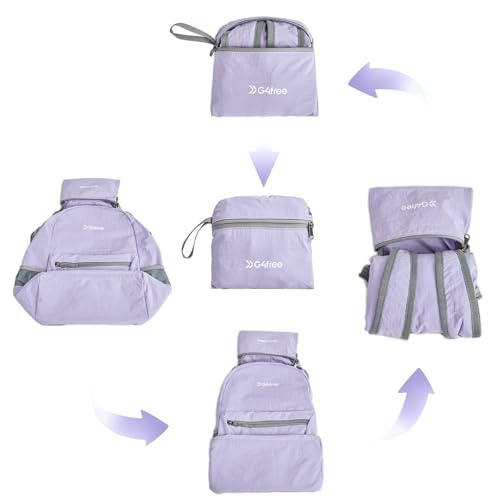 G4Free 20L Small Packable Travel Hiking Backpack for Men Women - color: Light Purple, size: 20L