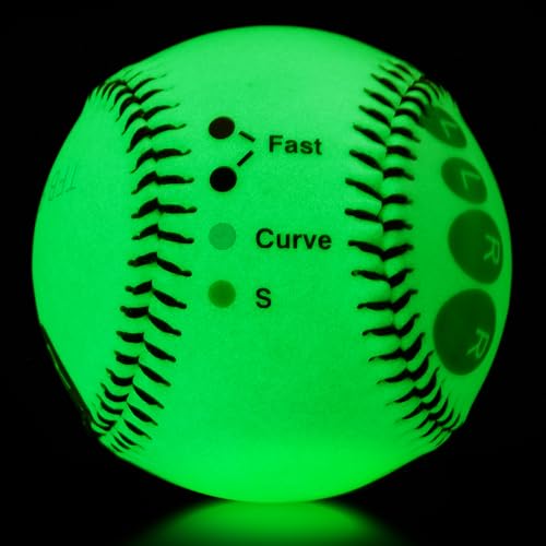 RoundFunny Training Baseball with Finger Placement Markers Baseball Training Equipment for Teenagers Beginners to Learn Multiple Grips - style: Glow in the Dark