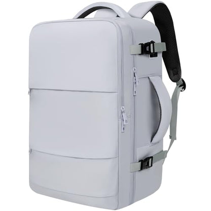 BAGAIL Travel Laptop Backpack, Carry on with USB Port, Luggage Bag for Holiday-Light Grey - color: Light Grey