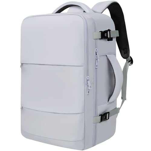 BAGAIL Travel Laptop Backpack, Carry on with USB Port, Luggage Bag for Holiday-Light Grey - color: Light Grey