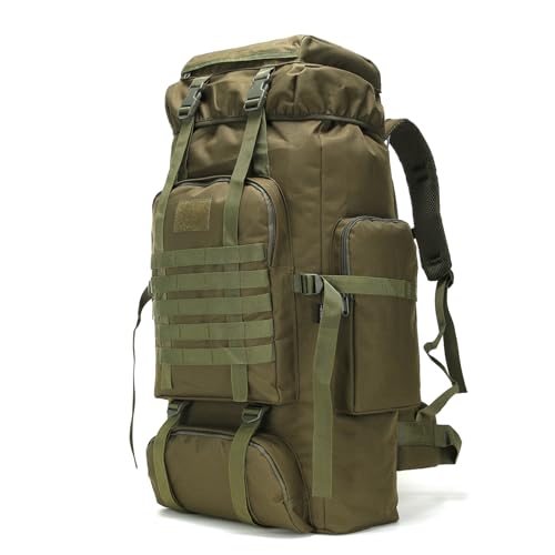 King'sGuard 70L Camping Hiking Backpack for Men Women Large Military Tactical Backpack Molle Rucksack Backpack for Outdoor - color: Army Green