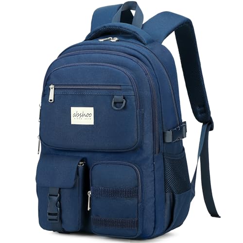 abshoo Large Heavy Duty Backpack For School College Bookbag Casual Multi Pocket Travel Backpacks - color: Navy