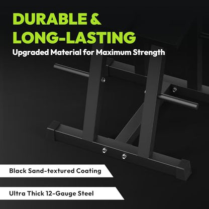 HANDBODE Adjustable Dumbbell Rack with Plate Storage, 500 lb Capacity, Space-Saving Storage Organizer for Classic Dumbbells, Stable for dumbbells, Heavy Duty Column Stand for Home Gym