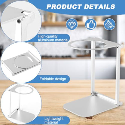 Pour Over Dripper Stand Portable Espresso Machine Stand Office Coffee Stands with Base Suitable for Office,Home,Camping (COLOR:silver)