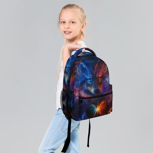 Wolf Backpack Set for Kids,School Bookbag with Lunch Box and Pencil Pouch Bag (Wolf) - color: Wolf