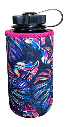 XL Neoprene 32-40 oz Water Bottle Insulator Cooler Coolie - XL Tropics - color: Tropics, size: XL 32-40oz