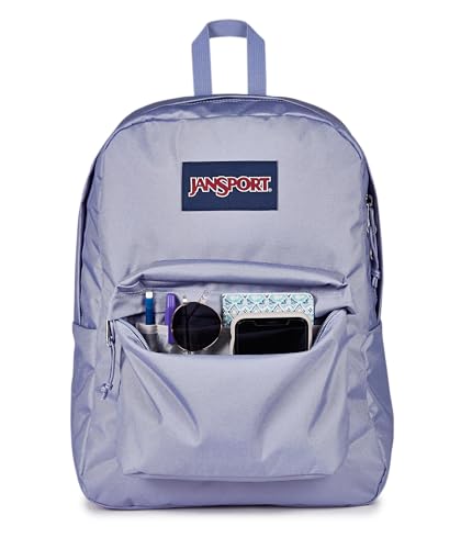 JanSport SuperBreak One Backpack - Durable, Lightweight Bag with 1 Main Compartment, Front Utility Pocket with Built-in Organizer, Premium Backpack, Lavender Ash - color: Lavender Ash
