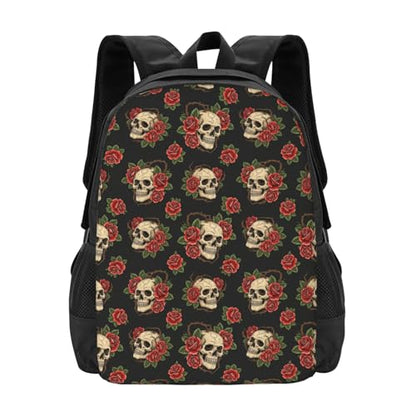 Sturdy Polyester Shoulder Pack Gothic Rose Blood Skulls, Anti Theft Spacious Camping Rucksack Casual Daily Bag for Men Women Fitness Outdoor Activity - color: Design (1209)