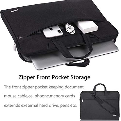 Voova Laptop Bag 15.6 Inch, Waterproof Computer Sleeve Carrying Case with Shoulder Straps & Handle Compatible with Macbook Air 15 M2/M3/M4, MacBook Pro 15/16, 15-16 Inch Hp Dell Lenovo Asus, Black - color: Black, size: 14-15.6In & 2019 New Macbook Pro 16