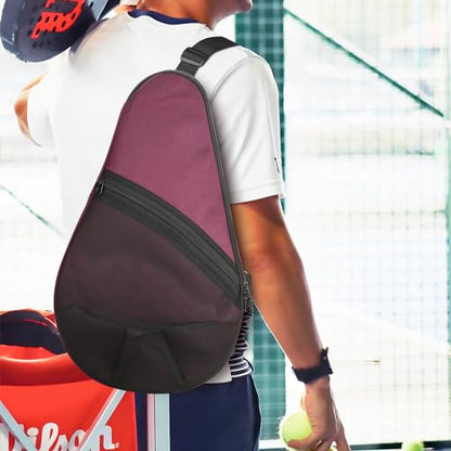Cosmos Padel Racket Bag Pickleball Paddle Sling Backpack Padel Racquet Storage Bag, Padel (Paddel Tennis) Equipment Carrying Bag with Mesh Pocket for 2 Paddles Ball Water Bottle & Accessory - color: Burgundy