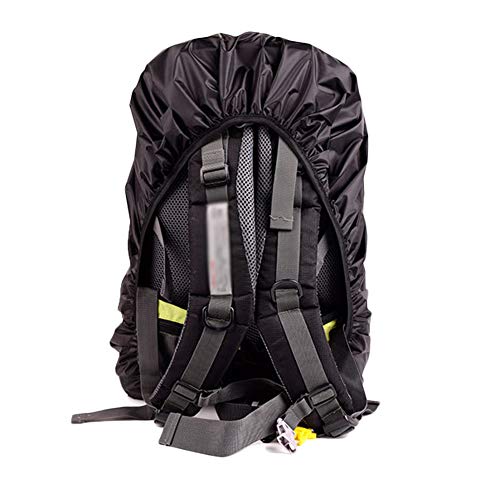 Waterproof Backpack Rain Nylon Cover, Durable Elastic Adjustable Water Resist Cover for Camping,Hiking,Climbing,30-40L - color: Black