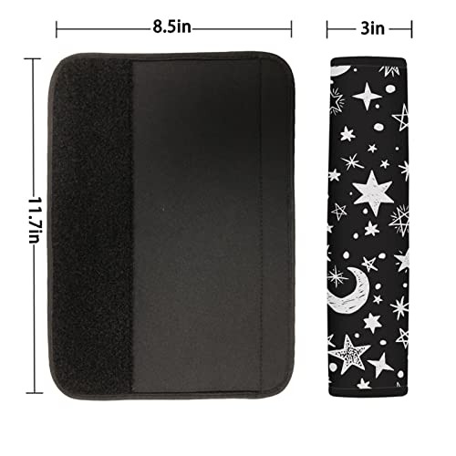 Forchrinse Moon and Star Pattern 2 PCS Auto Seat Belt Cover Strap Shoulder Pad for for Car,Truck,SUV,Backpack,Shoulder Bag - color: Moon Star