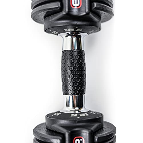 CAP ADJUSTABELL Adjustable Dumbbell Weights - Singles & Pairs | 12.5 lb, 25 lb & 55 lb | Multiple Handle Options - size: 12.5 lb - Honeycomb Chrome and Black Handle, style: Pair