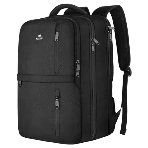 MATEIN Extra Large 45L Travel Laptop Backpack, Airline Approved Carry on Backpack with Shoe Compartment, Water Resistant Luggage College Overnight Weekender Travel Bag Fit 18" Laptop, Black - color: Black, size: XX-Large