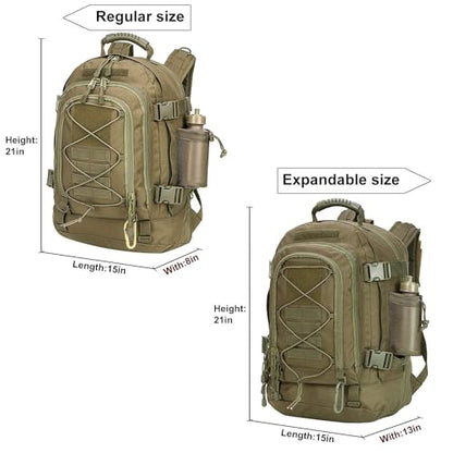 Miramrax Tactical Backpack Military Hiking Daypack - Molle Backpack for Men 3 Day Assault Pack Bug Out Bag for Camping Travel Army Hunting Gym Rucksack Survival (Green) - color: Green