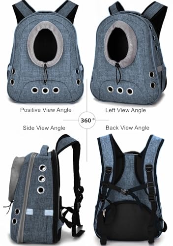 Small Dog Cat Chest Backpack Carrier,Large Space Ventilated Front Facing Backpack Carrier for Puppy,Lightweight Doggy Backpack for Hiking,Camping,Travel,Outdoor,Max 12 lbs(Denim Blue) - color: Denim Blue