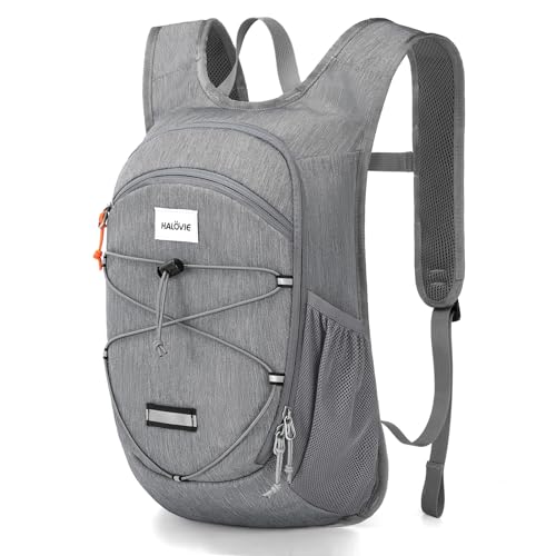 HALOVIE 15L Foldable Hiking Backpack Phone Pocket Lightweight Travel Daypack Shoulder with Chest Strap Small Packable Pack for Walking Women Men (Lightgray) - color: Lightgray