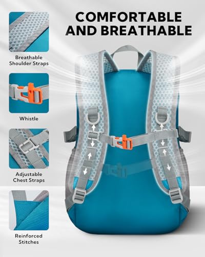 WATERFLY Small Lightweight Packable Backpack: 15L Mini Ultra Light Foldable Travel Daypack with Breathable Shoulder Strap Outdoor Hiking Camping Day Pack for Women Men Blue - color: Blue
