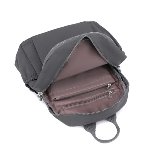 Tanweibago Mini Nylon Women Backpacks,11L Small Ladies backpacks Casual Lightweight Women Shopping Travel Daypack (Dark Grey) - color: Dark Grey