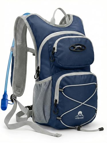 Hydration Hiking Backpack, Water Hiking Backpack, Hydration Backpack with 15l Water Bladder, Runinnng Backpack for Men Women for Cycling Campling - color: Dark Blue
