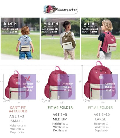 Toddler Backpack for Boys 2-5: Preschool Kindergarten 13" Daycare Backpacks Fit A4 Folder - color: Milk Strawberry, style: Ages 2-5 (13" H Fit A4 Folder)