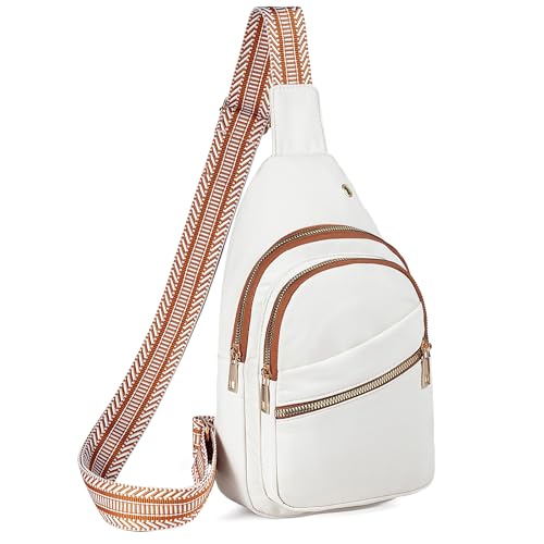 EVANCARY Small Sling Bag Crossbody Bags for Women Men, Sling Backpack Chest Daypack Cross Body Bag for Travel Outdoor - color: Z Beige Brown