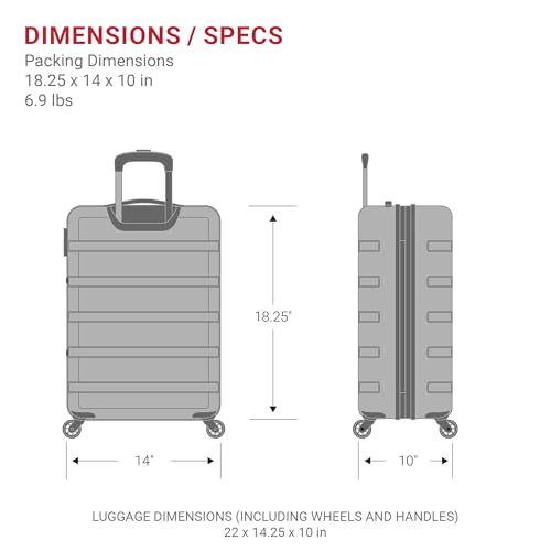 SwissGear 7366 Hardside Expandable Luggage with Spinner Wheels, Black, Carry-On 19-Inch - color: Black, size: Carry-On 19-Inch